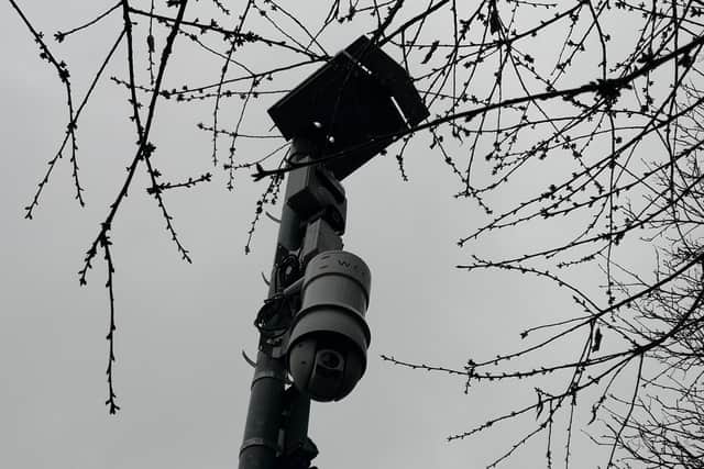 The new CCTV camera in Sutton Cemetery.