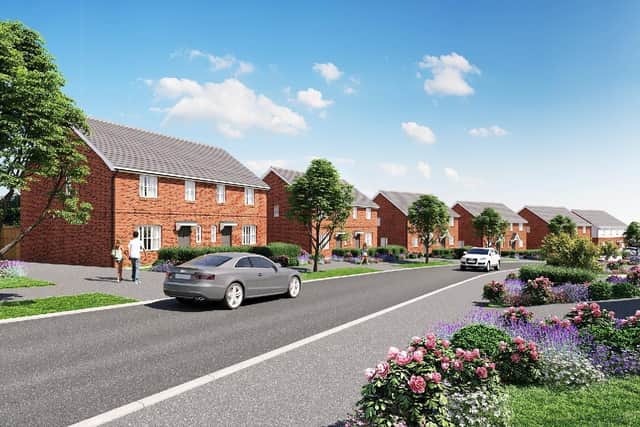 An impression of a street scene at the new housing development off Alfreton Road in Sutton.