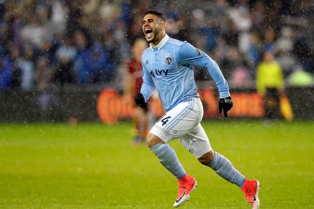 Dom Dwyer in Sporting Kansas City action (Photo by Jamie Squire/Getty Images)