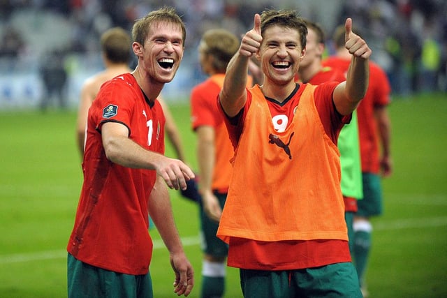 The lesser known of the Hleb brothers but still managed 12 goals in 45 Belarus appearance and set up a winning goal against France. Played for MTZ-RIPO Minsk, who were one of the team Romanov owned. He was often linked with a Tynecastle switch.