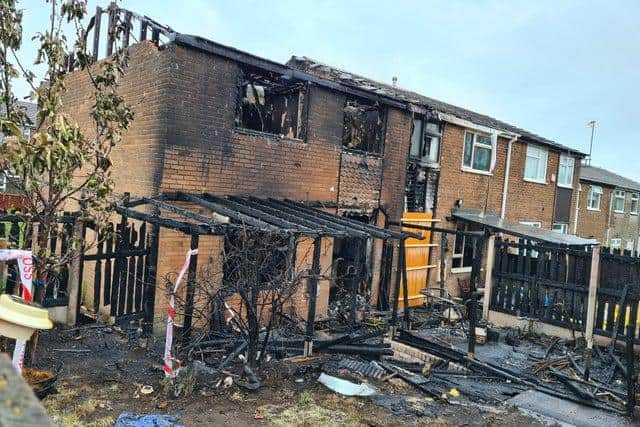 Aftermath of the fire at Clayworth Court.