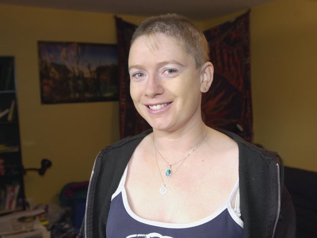Mary Page, 31, did an abseil for the Cavendish Centre after finding she has breast cancer in 2000
