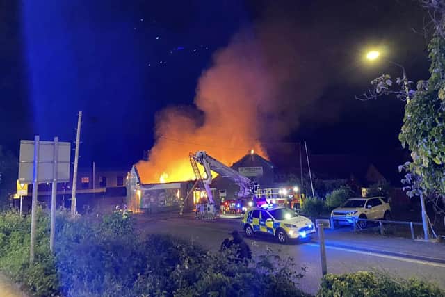 The firefighting operation in full swing.