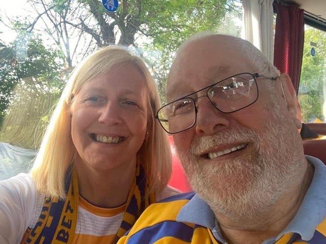 Mansfield Town fans make their way to Wembley.