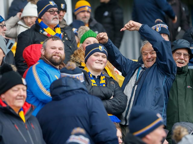 Mansfield Town Fans at the One Call Stadium for the Emirates FA Cup third round match against Middlesbrough.