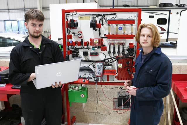 Level 3 Diagnostics and Repair students Cian Pratt (left) and Pierce Butler