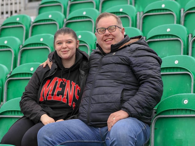 Mansfield Town fans enjoy the day at Newport County.