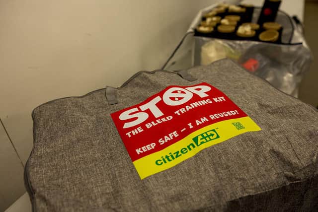 Stop the Bleed donation to supply kits in Mansfield
