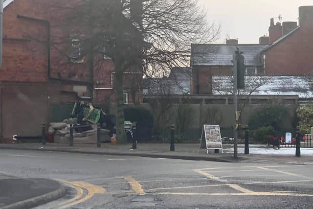 Rubbish was dumped at the New Cross war memorial before it was cleared by the council