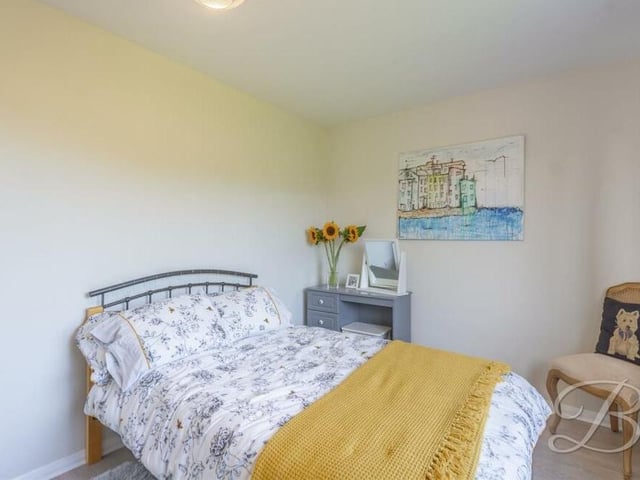 The third bedroom from a different angle. It is the smallest of the three bedrooms but is still a nice size.