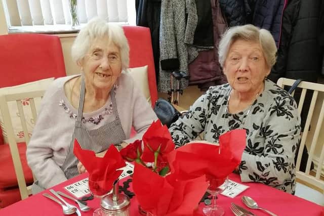 Evelyn Brown and Doreen Bainbridge at Age Concern Eastwood.