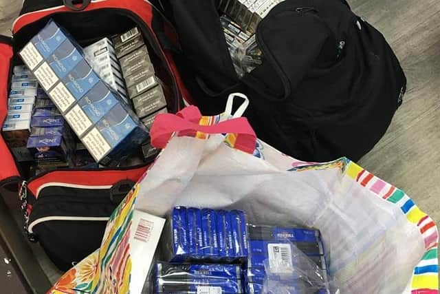 Some of the seized cigarettes.