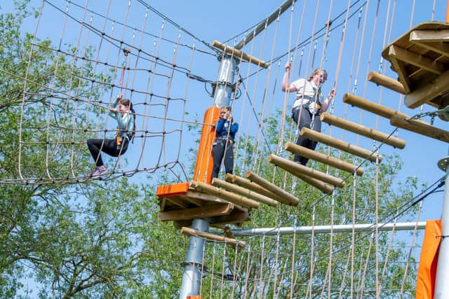Youngsters enjoy the fun-packed attractions at Adventures, which sits on the shores of King's Mill Reservoir at Sutton.