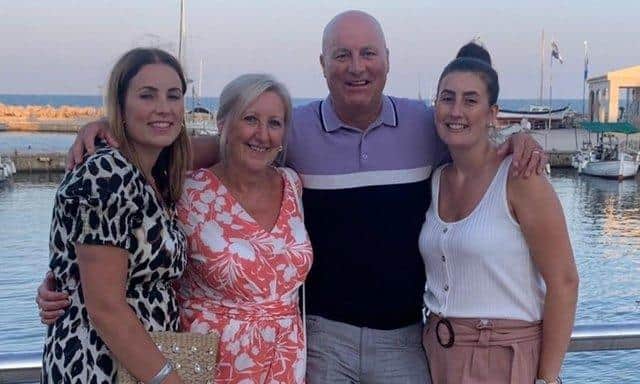 Shirebrook man Steve Oscroft and his family.