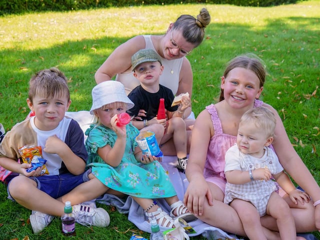 Families enjoying the last days of school in the park on Mansfield's Titchfield Park.