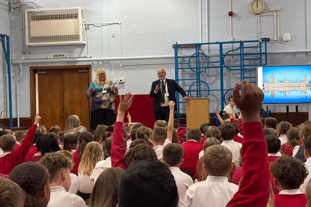 Steve Yemm MP taking questions from Students
