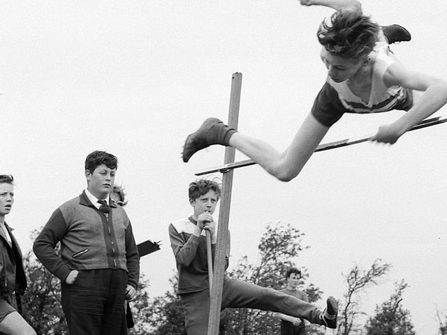 Time for the high jump - can you spot anyone you know in this picture?