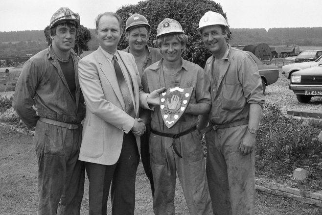 Firefighters from Clipstone Colliery pictured in 1982