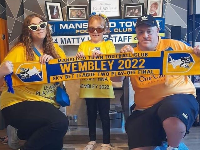 Mansfield Town fans make their way to Wembley.