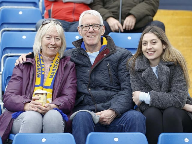 Mansfield Town fans ahead of kick-off at Stockport County.