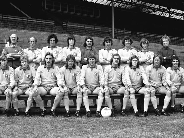 This is Mansfield Town's Division Four title-winning team of the 1974/75 sesaon. Stags lifted the trophy and famously also made it the FA Cup fifth round. Ray Clarke banged the goals in with 28 for the season. Can you remember this great side?