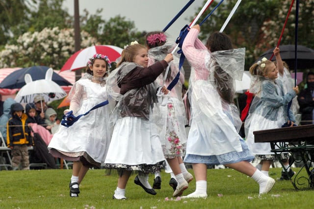 Dancers at Wellow Maypole Celebrations in 2007.