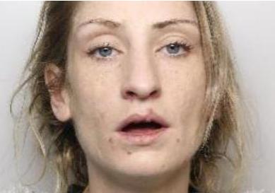 Pictured is Rebecca Kerrigan, aged 32, of Wordsworth Drive, Sheffield, who pleaded guilty to two counts of handling stolen goods, two counts of fraud, two counts of robbery and a theft. She was sentenced to four years and four months of custody.