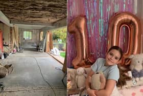 (Left) Not your typical party location (right) The calm before the storm