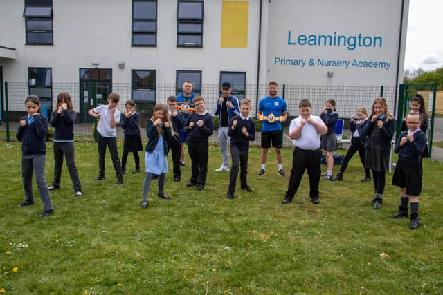 Boxer Leigh Wood visited Leamington Primary and Nursery Academy in Sutton.