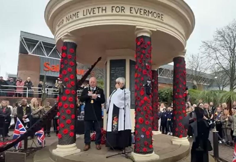 The Act of Remembrance service at Kimberley War Memorial.