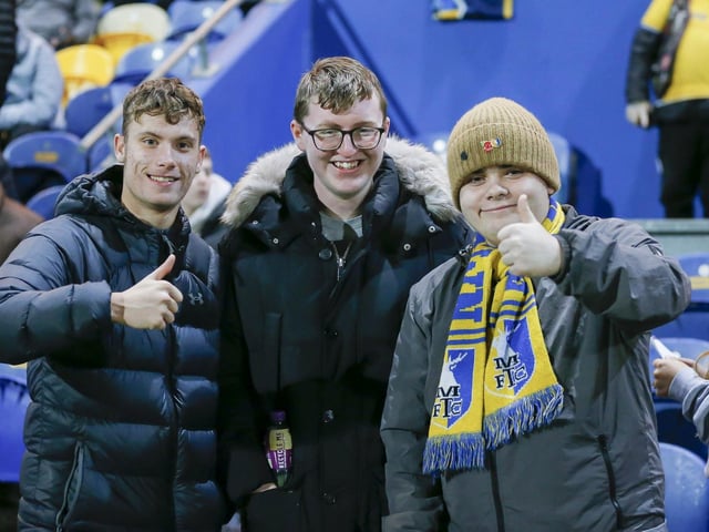Mansfield Town fans at last night's defeat to Everton U21.