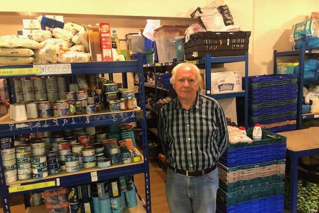 Keith Hadfield, manager of the food bank.