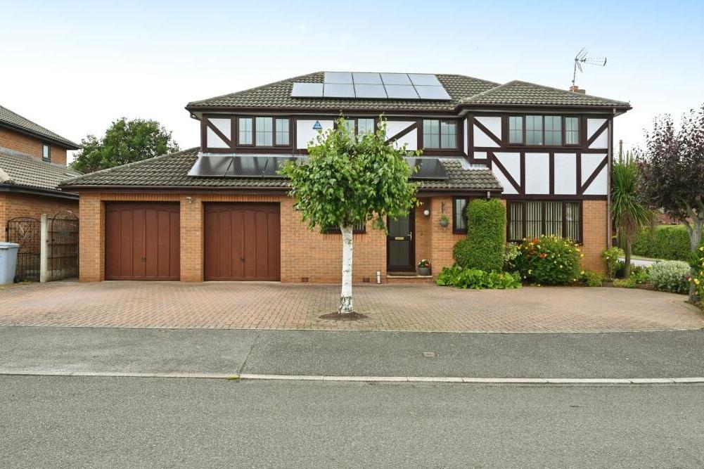Offers of more than £500,000 are invited by estate agents Purplebricks for this eyecatching five-bedroom property on Brocklehurst Drive at Edwinstowe on the edge of Sherwood Forest