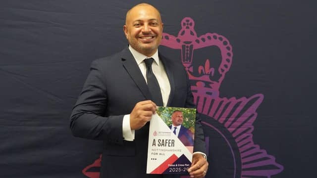 Police and Crime Commissioner Gary Godden with his new 'A Safer Nottinghamshire For All' plan.