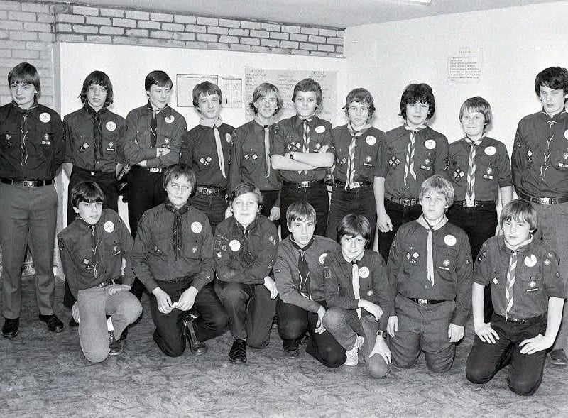 Sutton in Ashfield Scouts presentation in 1982.