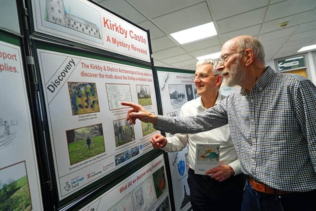 Kirkby Castle book launch at Kirkby. Denis Hill and Trevor Lewis.