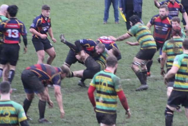 Ashfield battling hard against Mellish on Saturday.