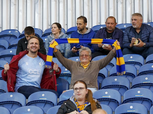 Mansfield Town fans during the Sky Bet League 2 match against Carlisle Utd.