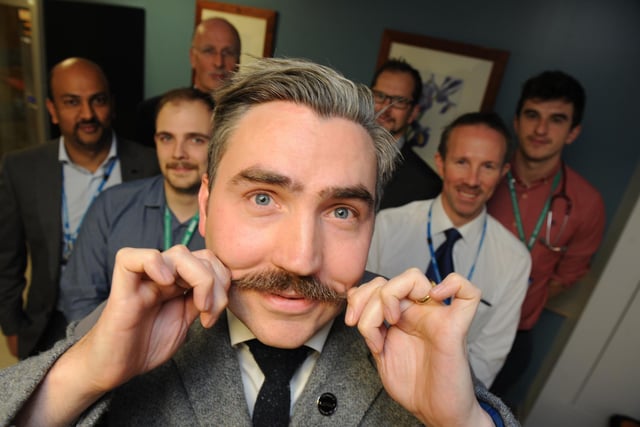 Sunderland Royal Hosptial consultant Stuart McCracken, front, sporting his Movember Moustache, with colleagues in 2015.