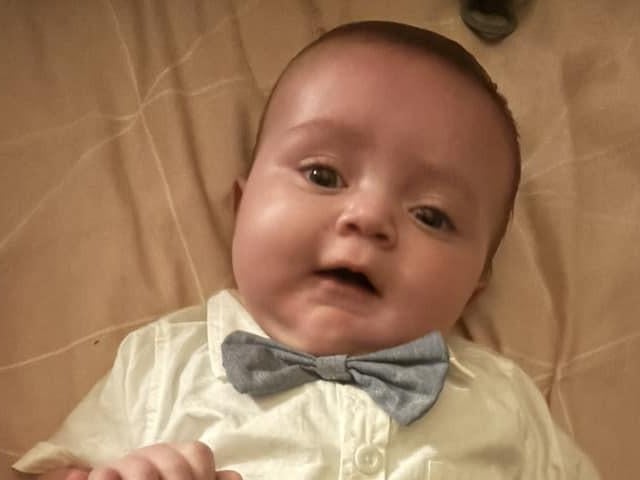 This photo of Roman, nine months, was sent to us by Karis Asher