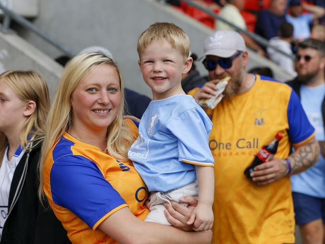 Mansfield Town fans enjoy the 3-1 win at Doncaster Rovers.