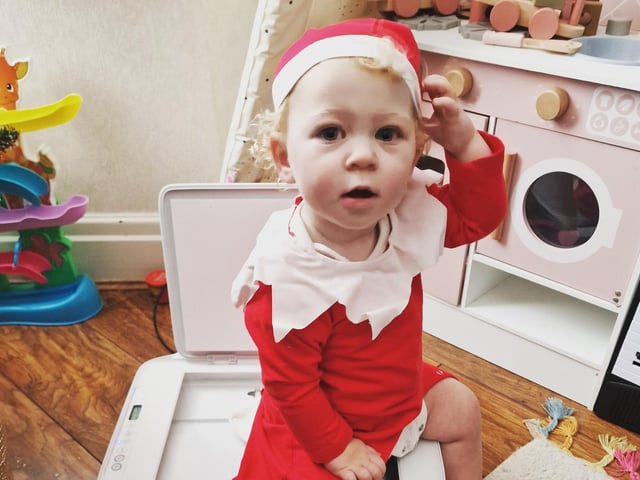 Bubbles the Elf got a bit 'cheeky' while doing some photocopying