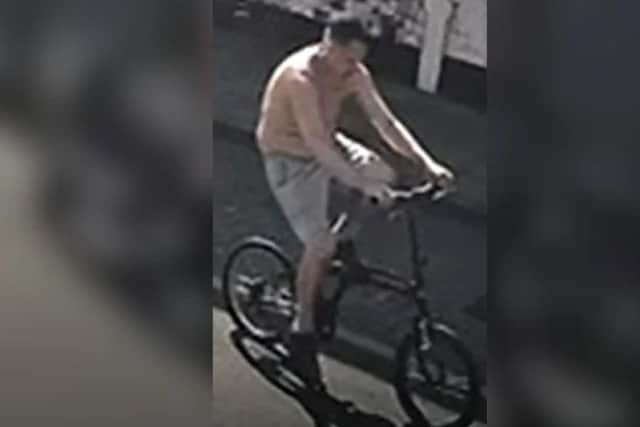 Police are trying to trace this man following the theft of a foldable bicycle from an address in Mansfield.