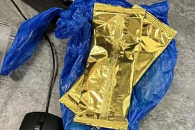The chocolate was purchased on Saturday, November 25 2023 and wrapped in the golden packaging pictured. Photo issued by Nottinghamshire Police.