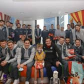 Mansfield Town players visit King's Mill Hospital. Photo by Chris Holloway/The Bigger Picture.media