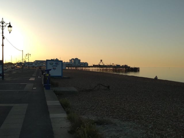 Butch Quick enjoyed the warm sunrise over Southsea beach this morning (August 7).