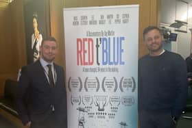 Jay Martin and Mansfield MP, Ben Bradley, before the screening