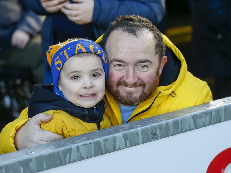 Stags fans at the One Call Stadium for the Sky Bet League 2 match against Barrow.
