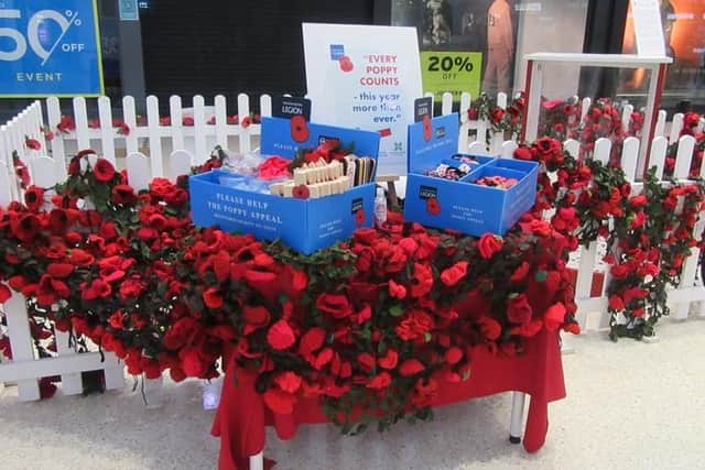 This year's poppies are being sold via an 'honesty box' in the Four Seasons Shopping Centre