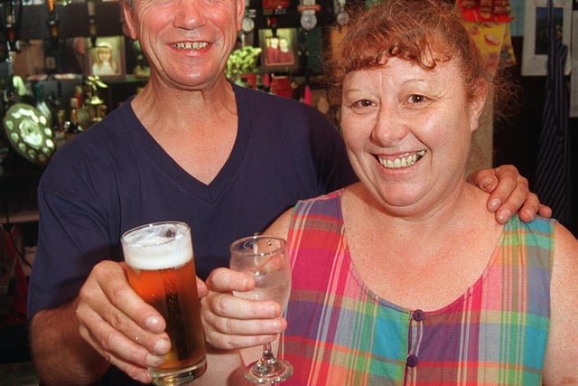 Pictured is the Landlord and Lady of the Stumble Inn, Attercliffe Common, Attercliffe. Sue and Michael Underhay celebrated their first anniversary at the pub in 1997